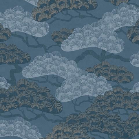 DecoratorsBest Bonsai Grove Blue Wallpaper