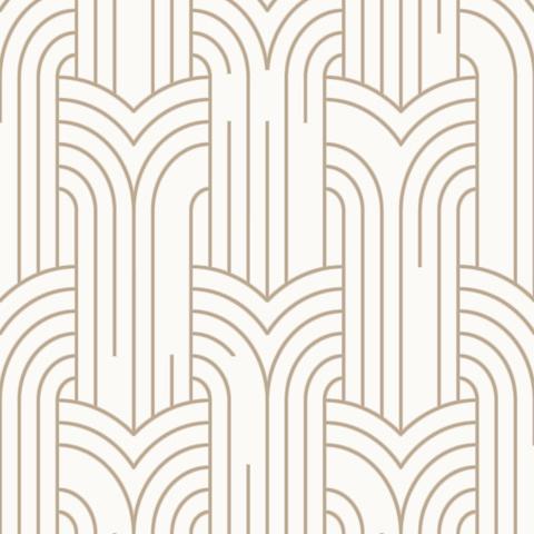 DecoratorsBest Arch Deco White & Gold Wallpaper