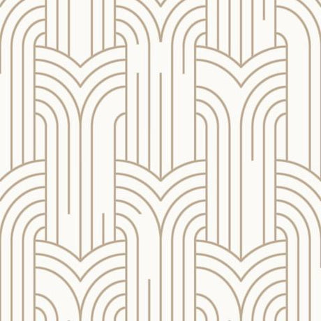 DecoratorsBest Arch Deco White & Gold Wallpaper
