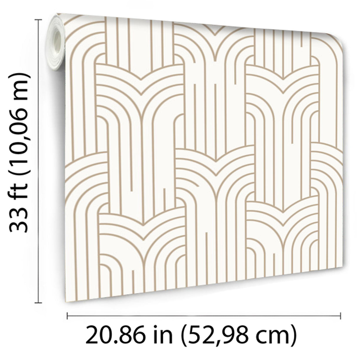 DecoratorsBest Arch Deco White & Gold Wallpaper