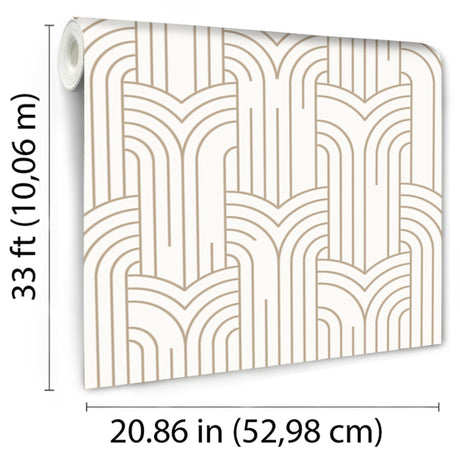DecoratorsBest Arch Deco White & Gold Wallpaper