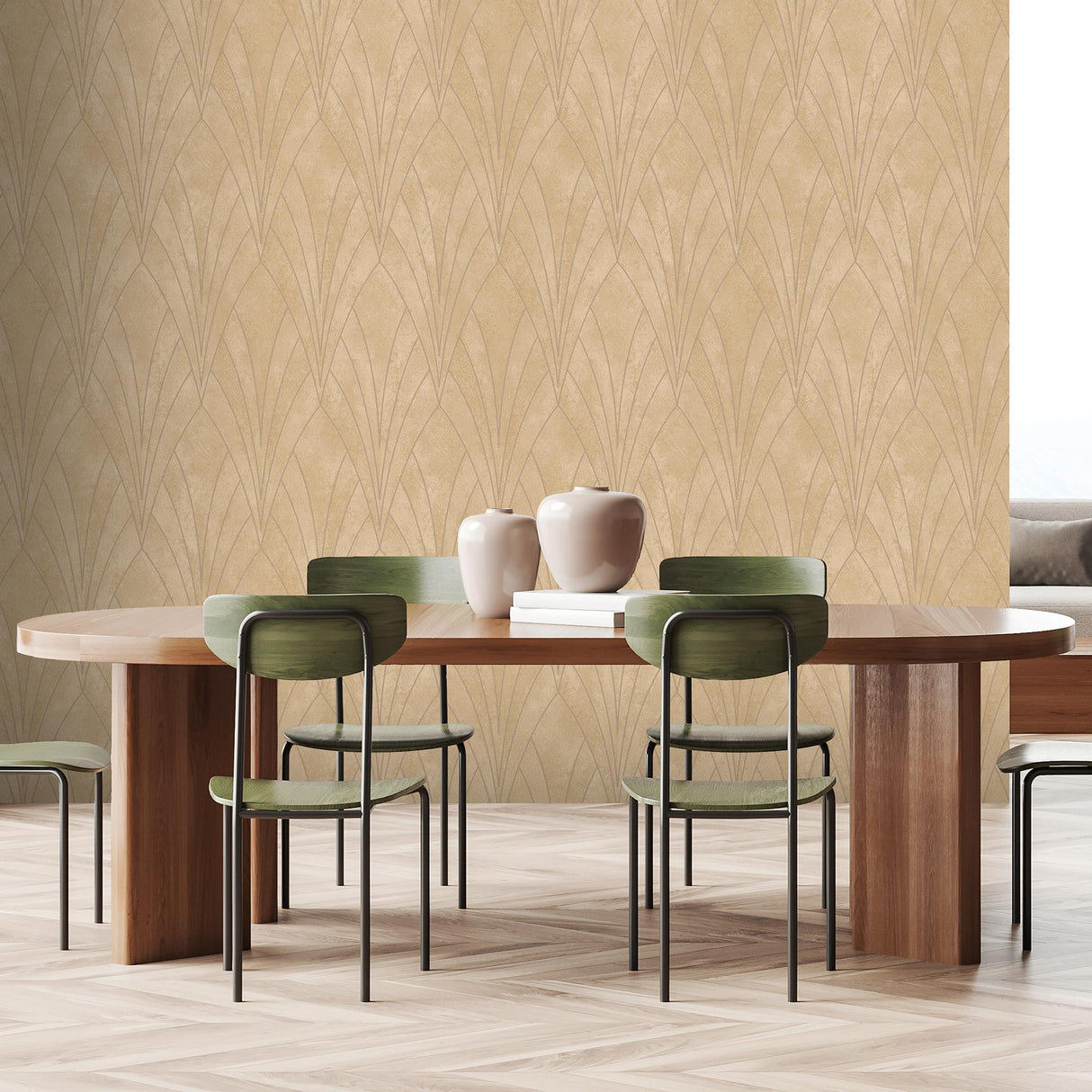 DecoratorsBest Gatsby Glamour Yellow Texture Ground Wallpaper