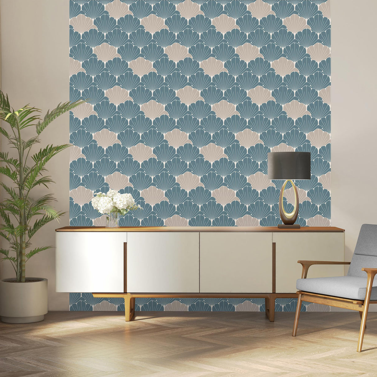 DecoratorsBest Giant Art Deco Gingko Leaf Green Wallpaper