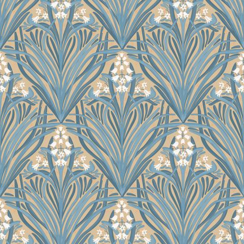 DecoratorsBest Victorian Bloom Green with Ochre Ground Wallpaper