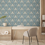 DecoratorsBest Victorian Bloom Green with Ochre Ground Wallpaper