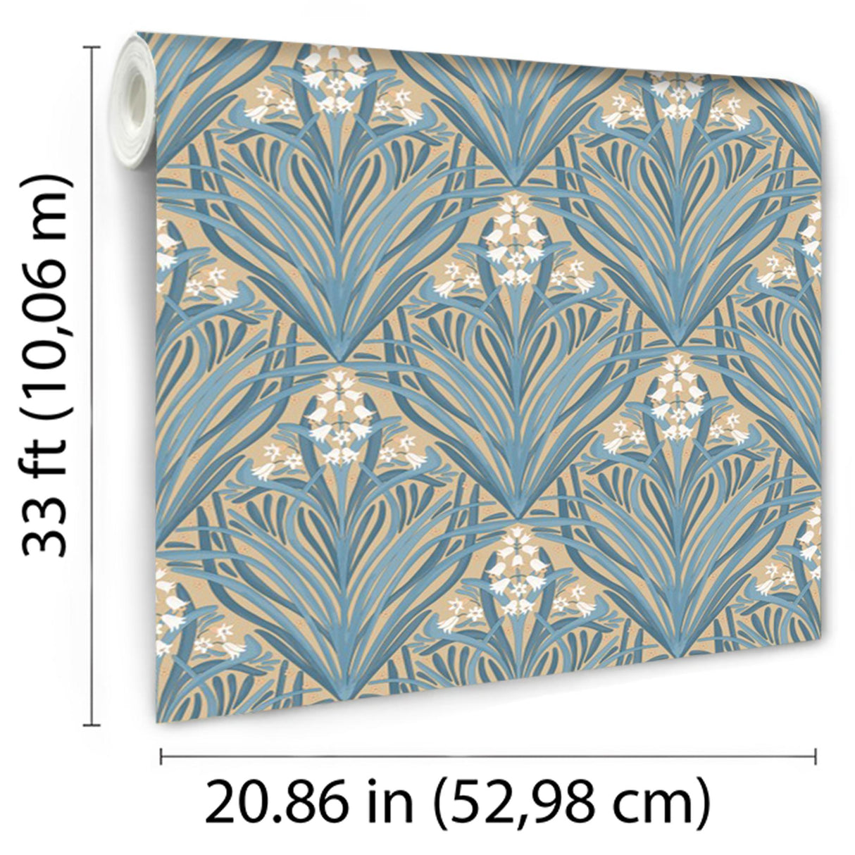 DecoratorsBest Victorian Bloom Green with Ochre Ground Wallpaper