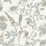 DecoratorsBest Botanical Print Green with Ecru Cream Ground Wallpaper