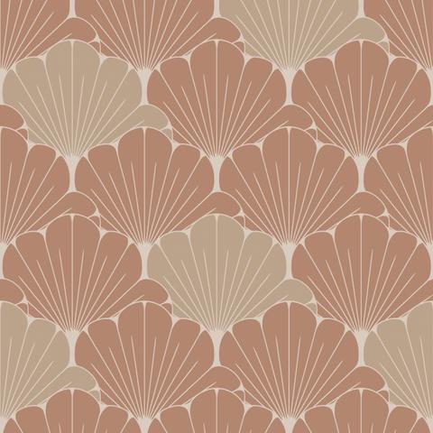 DecoratorsBest Giant Art Deco Gingko Leaf Burnt Orange Ochre Wallpaper