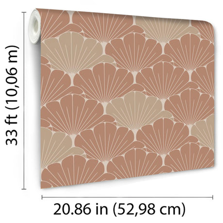 DecoratorsBest Giant Art Deco Gingko Leaf Burnt Orange Ochre Wallpaper