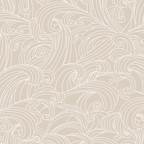 DecoratorsBest Big Wave Beige Cream Wallpaper