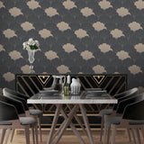 DecoratorsBest Giant Art Deco Gingko Leaf Black Wallpaper