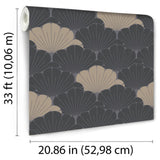 DecoratorsBest Giant Art Deco Gingko Leaf Black Wallpaper