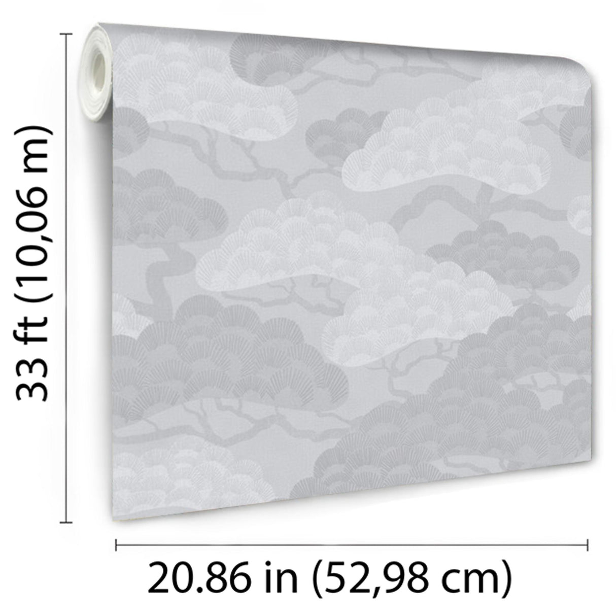 DecoratorsBest Bonsai Grove Light Grey Wallpaper