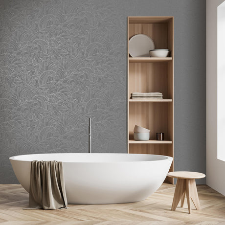 DecoratorsBest Big Wave Grey Wallpaper