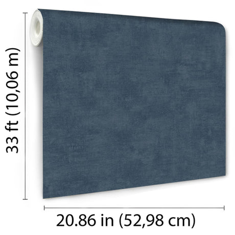 DecoratorsBest Washed Linen Texture Deep Blue Navy Blue Wallpaper