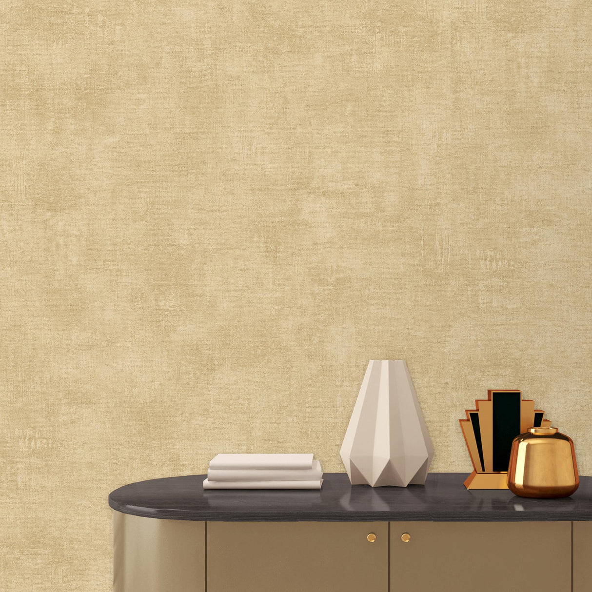 DecoratorsBest Washed Linen Texture Yellow Wallpaper