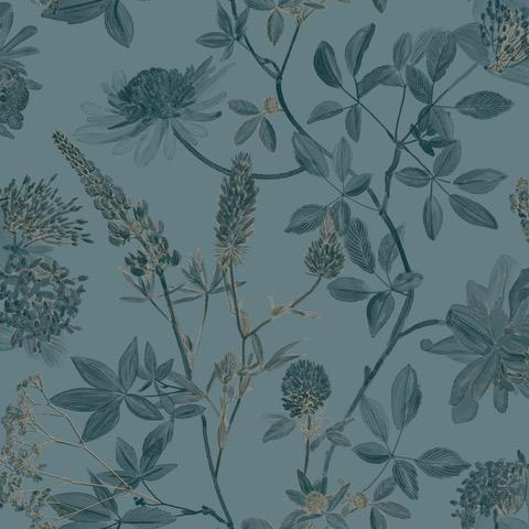 DecoratorsBest Botanical Print Green with Green Ground Wallpaper