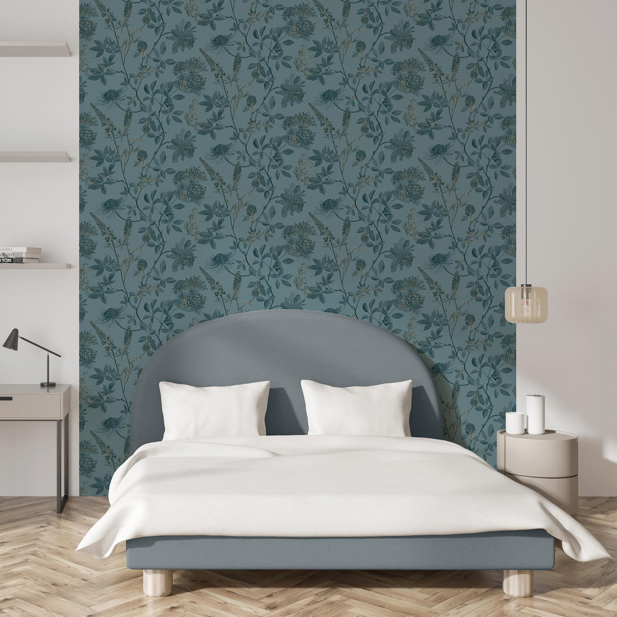 DecoratorsBest Botanical Print Green with Green Ground Wallpaper