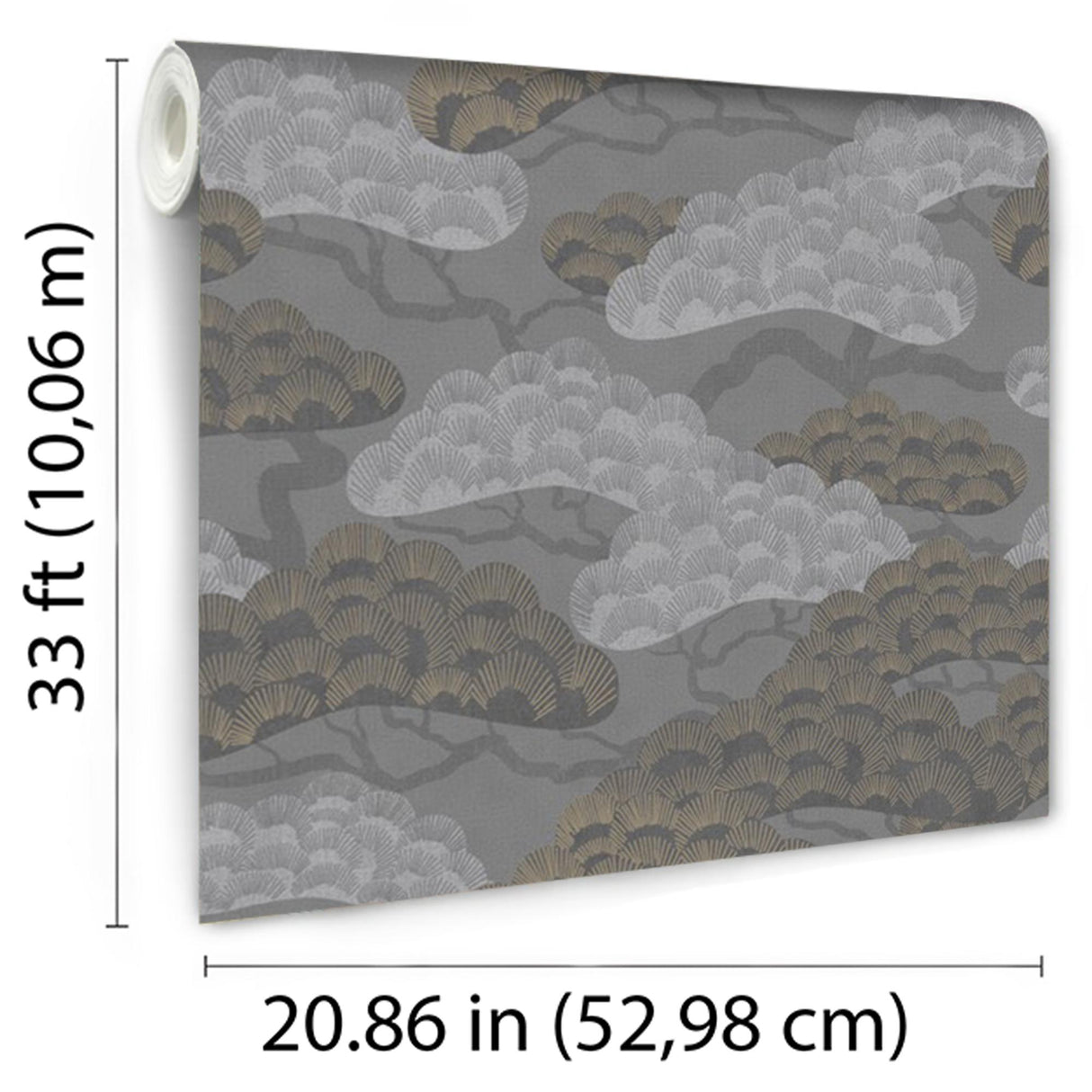 DecoratorsBest Bonsai Grove Dark Grey Wallpaper