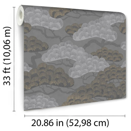 DecoratorsBest Bonsai Grove Dark Grey Wallpaper