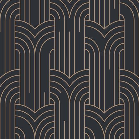 DecoratorsBest Arch Deco Black & Silver Wallpaper