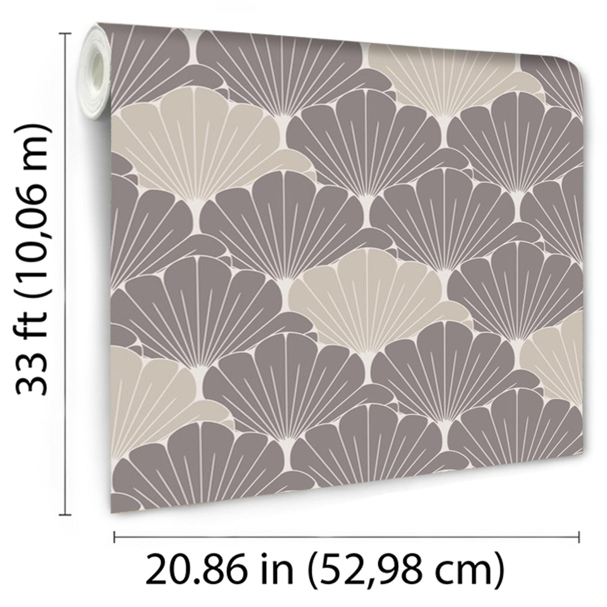 DecoratorsBest Giant Art Deco Gingko Leaf Grey & Cream Wallpaper