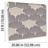 DecoratorsBest Giant Art Deco Gingko Leaf Grey & Cream Wallpaper