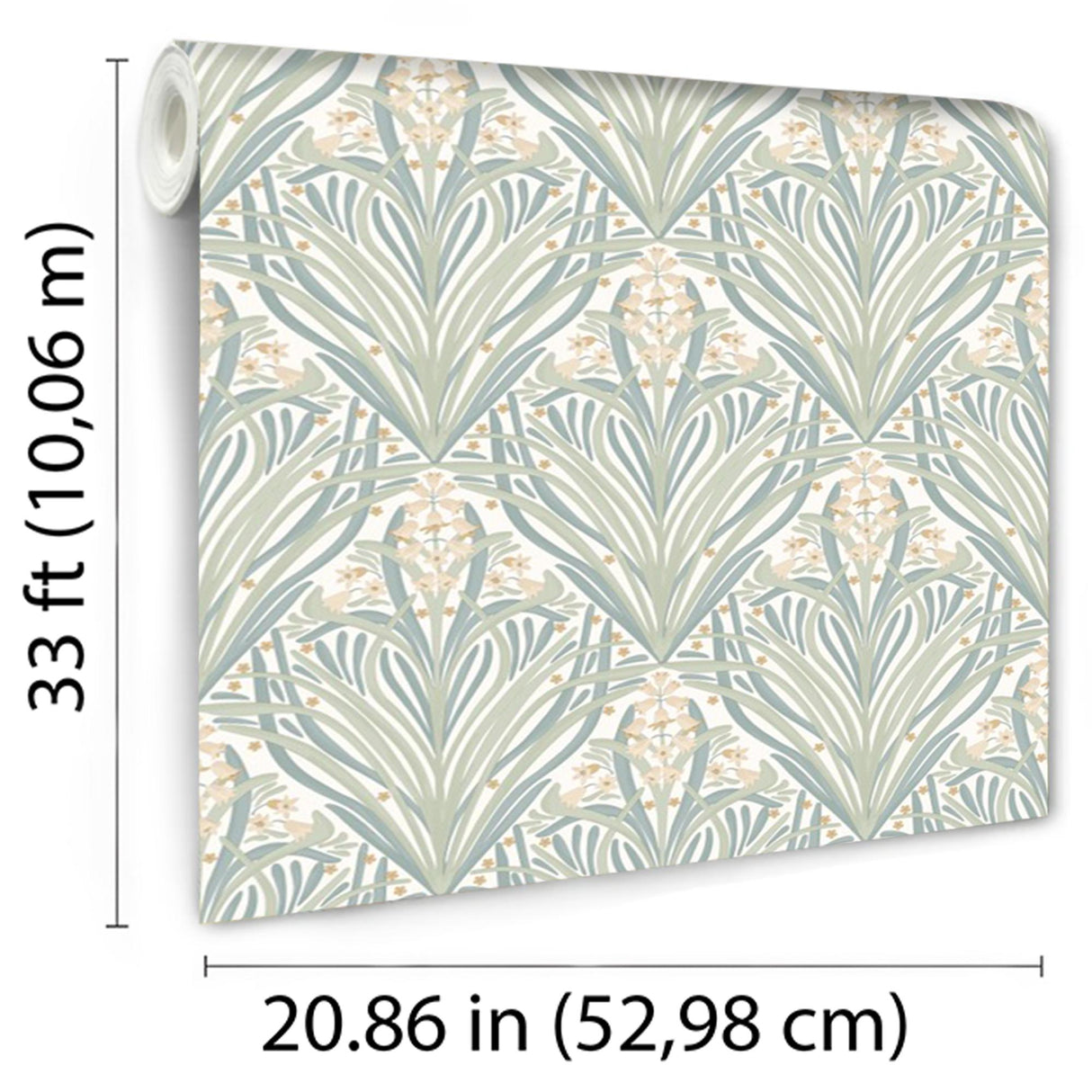 DecoratorsBest Victorian Bloom Light Green with Cream Ground Wallpaper