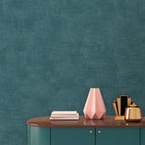 DecoratorsBest Washed Linen Texture Duck Green Wallpaper