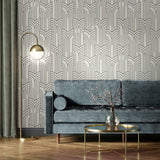 DecoratorsBest Arch Deco White & Silver Wallpaper