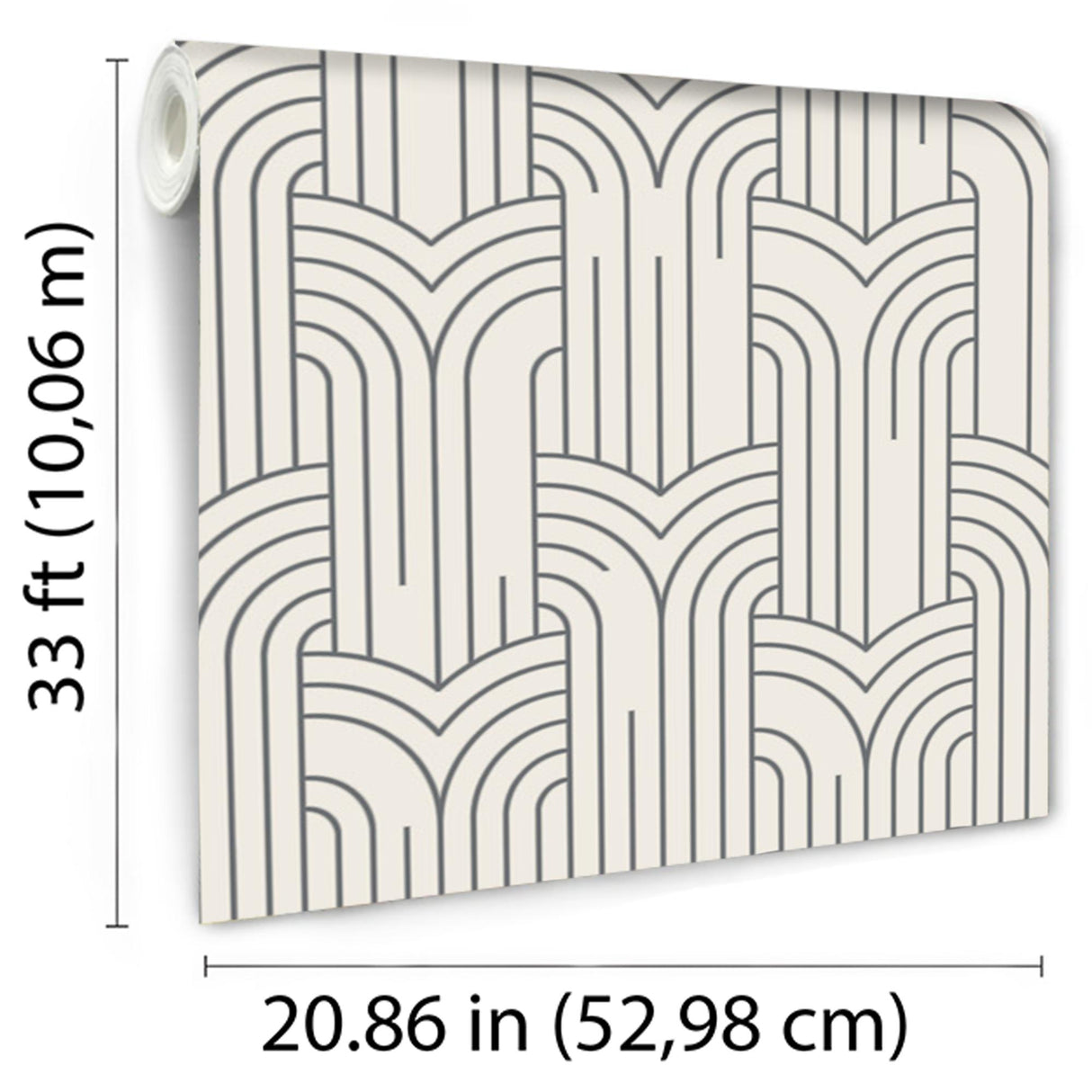 DecoratorsBest Arch Deco White & Silver Wallpaper