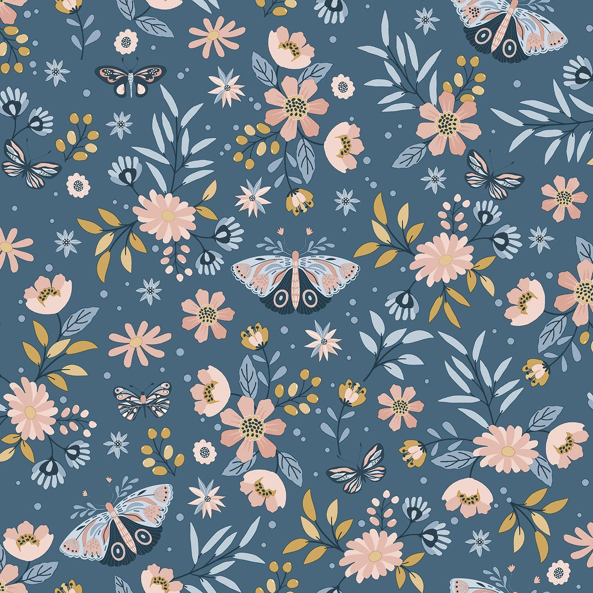DecoratorsBest Whimsical Meadow Blue Wallpaper