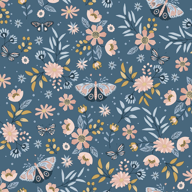 DecoratorsBest Whimsical Meadow Blue Wallpaper