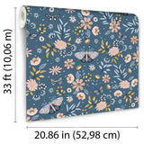 DecoratorsBest Whimsical Meadow Blue Wallpaper