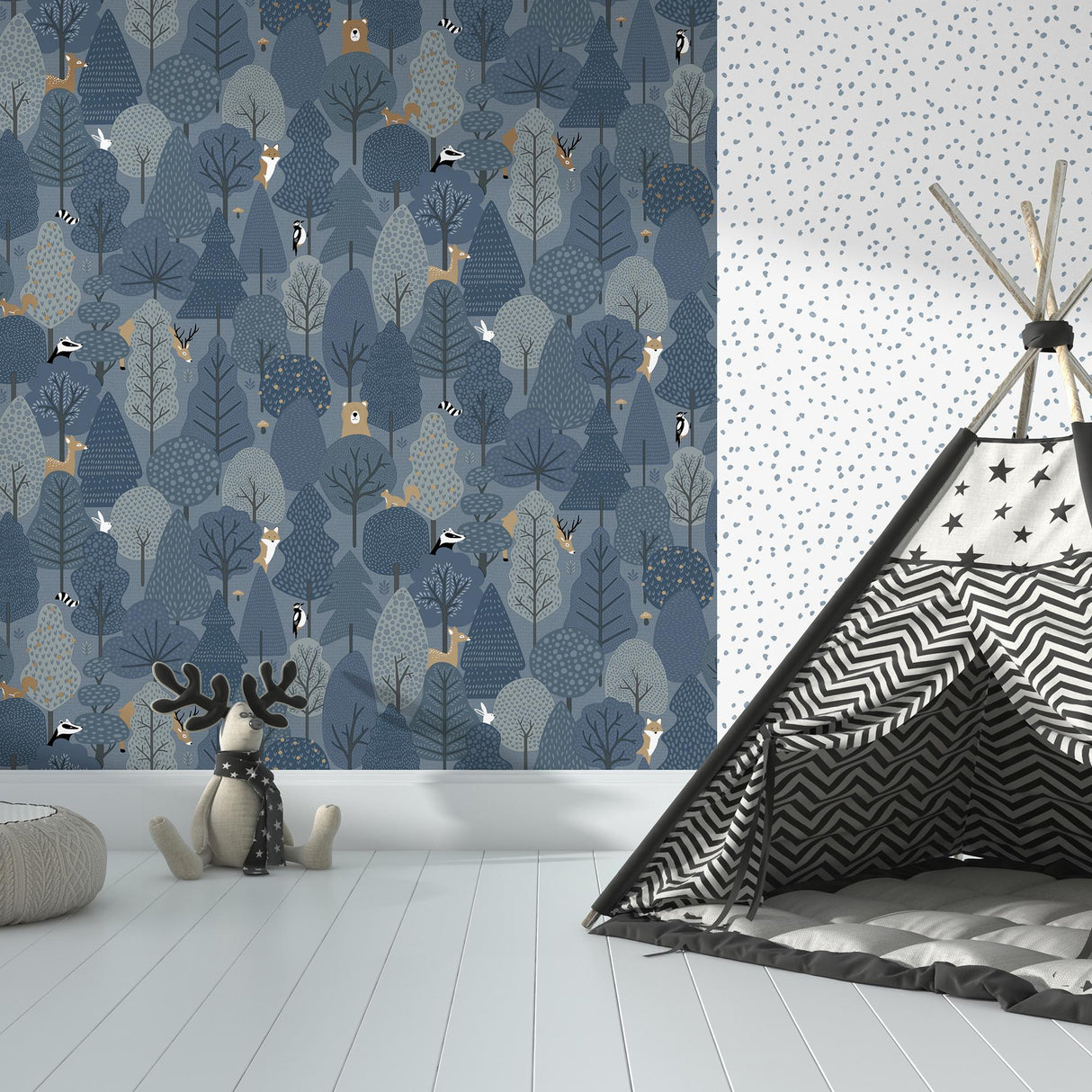 DecoratorsBest Enchanted Forest Starry Night Wallpaper