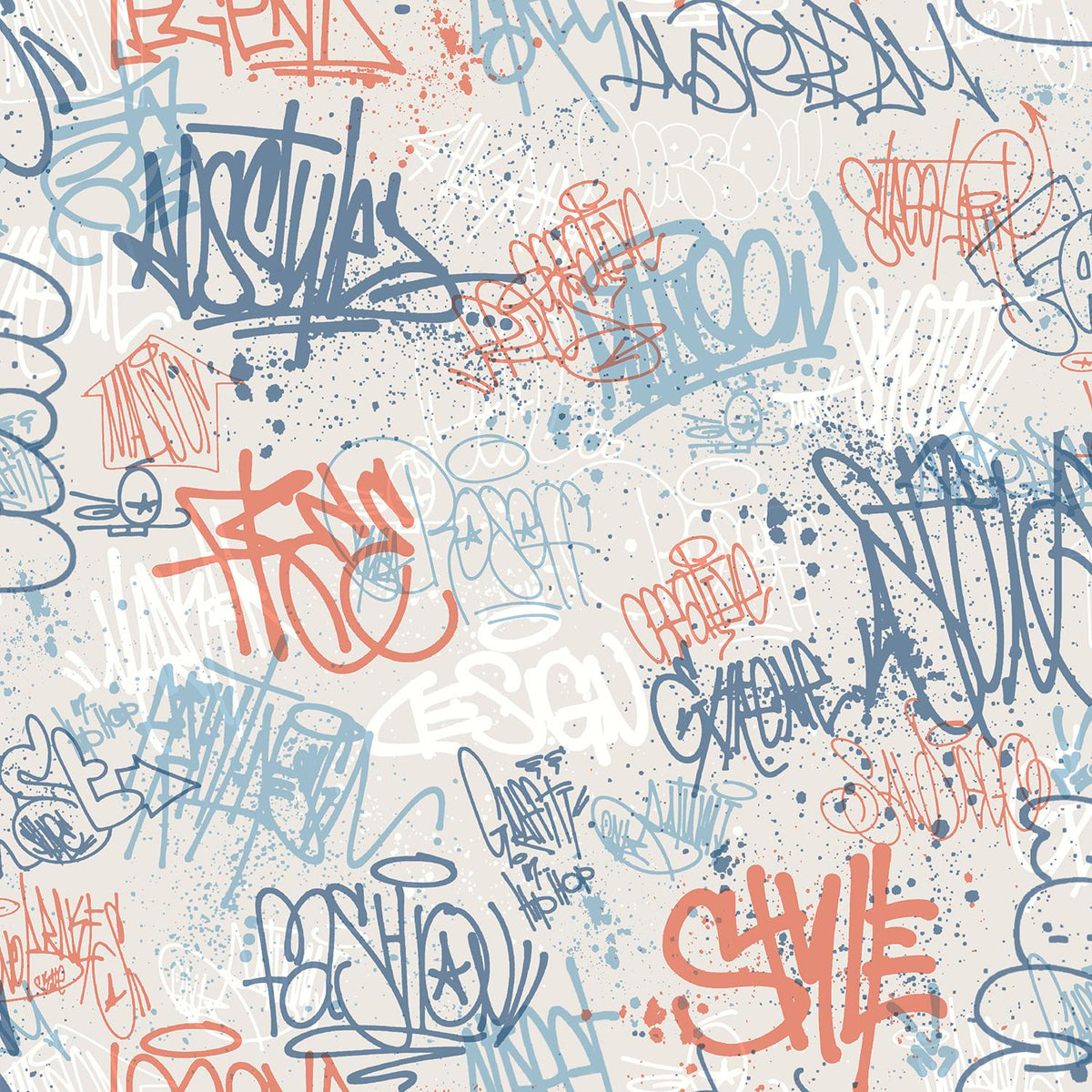 Decoratorsbest Graffiti Blue Wallpaper – DecoratorsBest