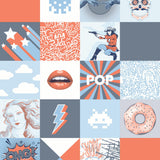 DecoratorsBest Pop Art Patchwork Blue Wallpaper