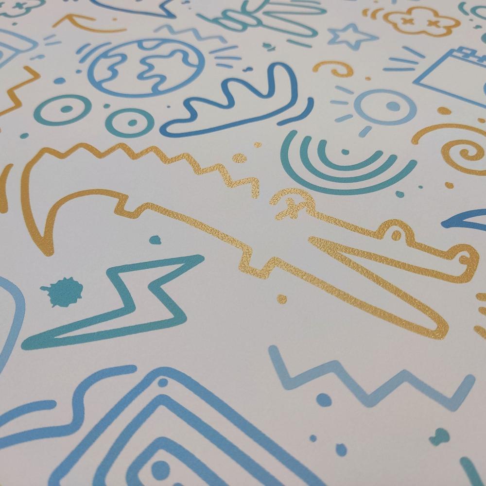 DecoratorsBest Doodle Blue Wallpaper