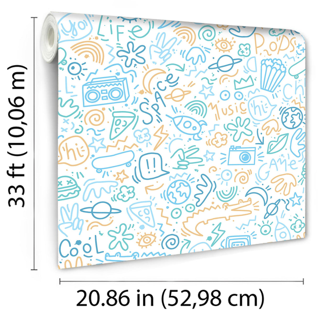 DecoratorsBest Doodle Blue Wallpaper