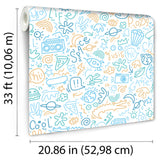 DecoratorsBest Doodle Blue Wallpaper