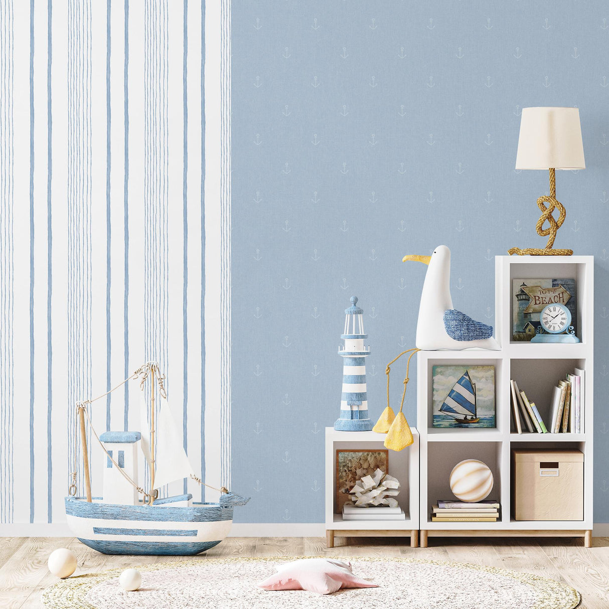 DecoratorsBest Anchors Away Blue Wallpaper