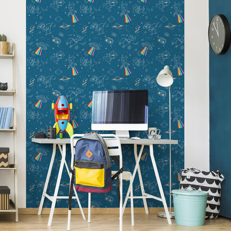 DecoratorsBest Space Adventures Blue Wallpaper