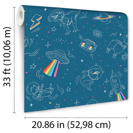 DecoratorsBest Space Adventures Blue Wallpaper