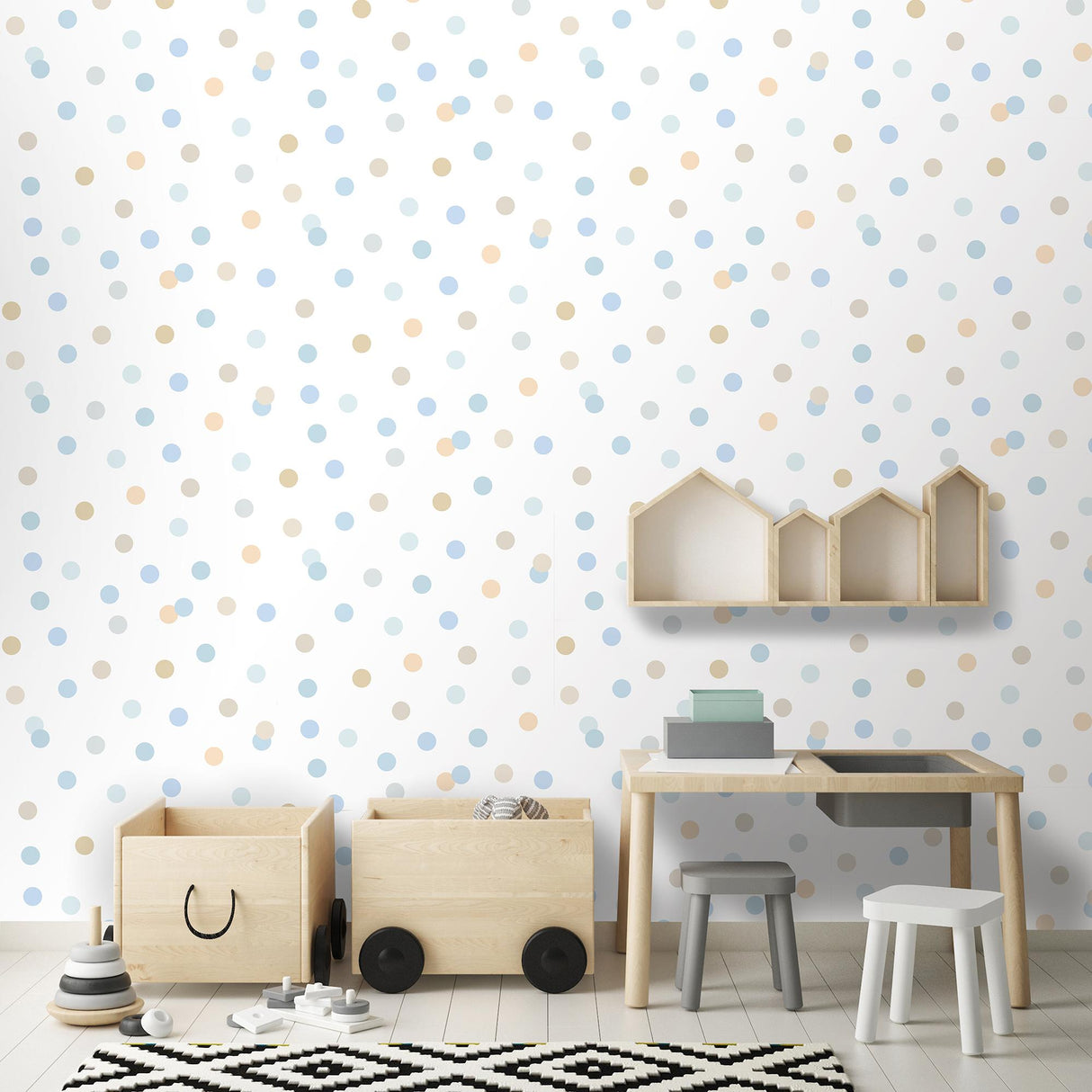 DecoratorsBest Polka Dot Party Blue Wallpaper