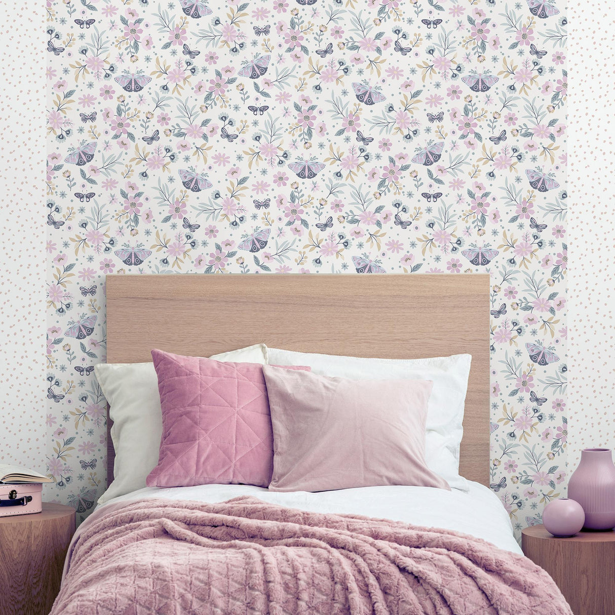 DecoratorsBest Whimsical Meadow Pink Wallpaper