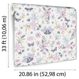 DecoratorsBest Whimsical Meadow Pink Wallpaper