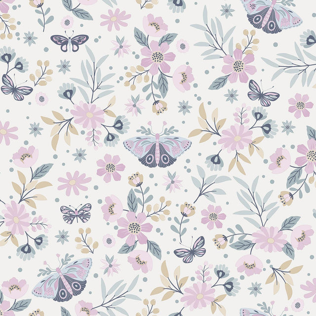 DecoratorsBest Whimsical Meadow Pink Wallpaper