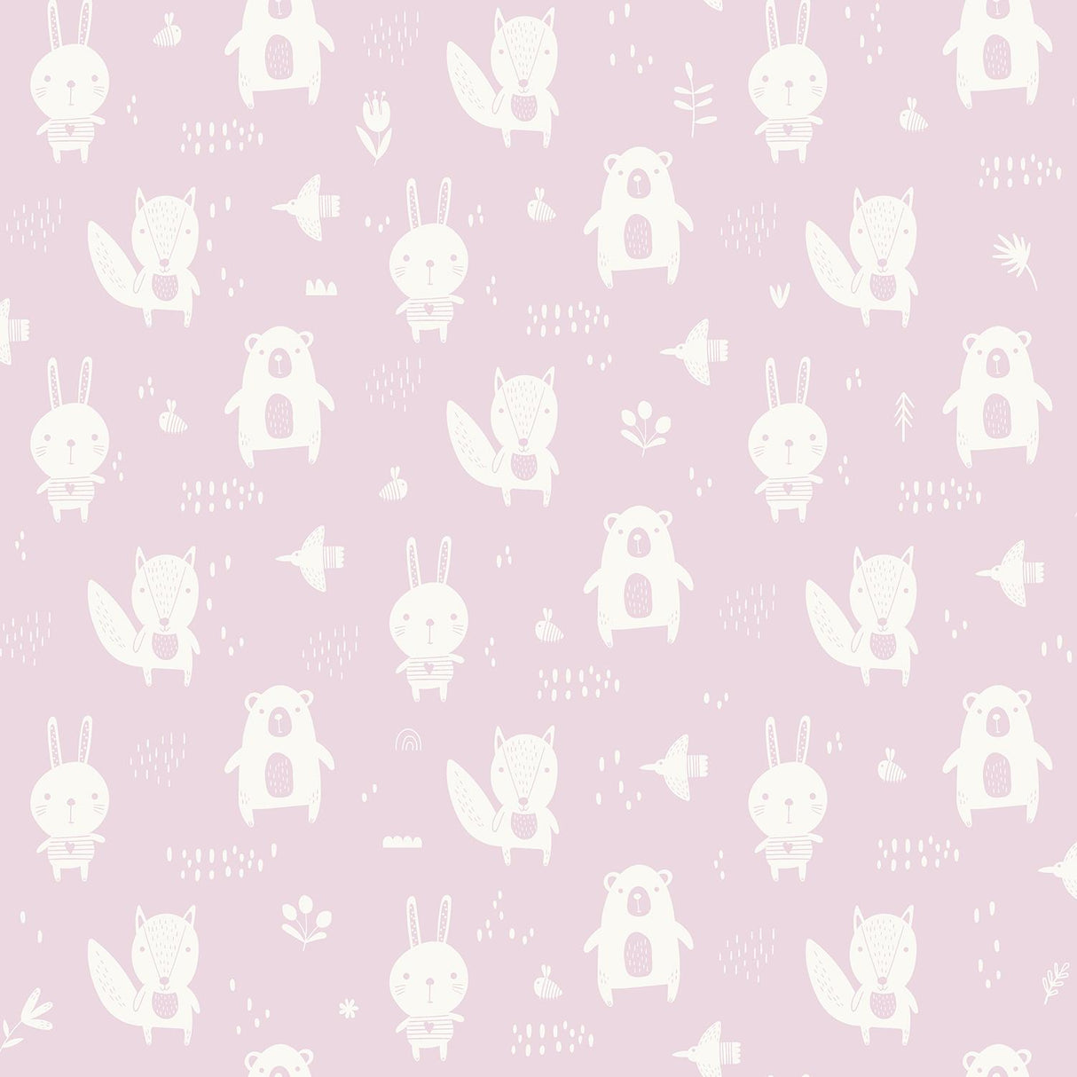 DecoratorsBest Woodland Pals Pink Wallpaper
