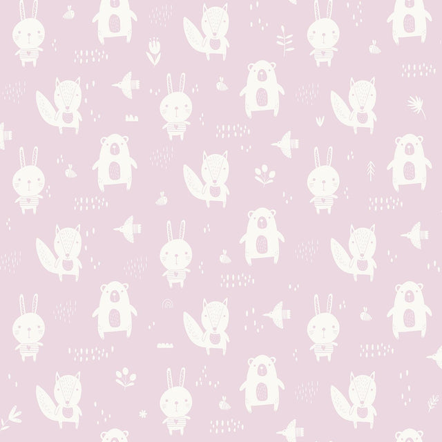 DecoratorsBest Woodland Pals Pink Wallpaper