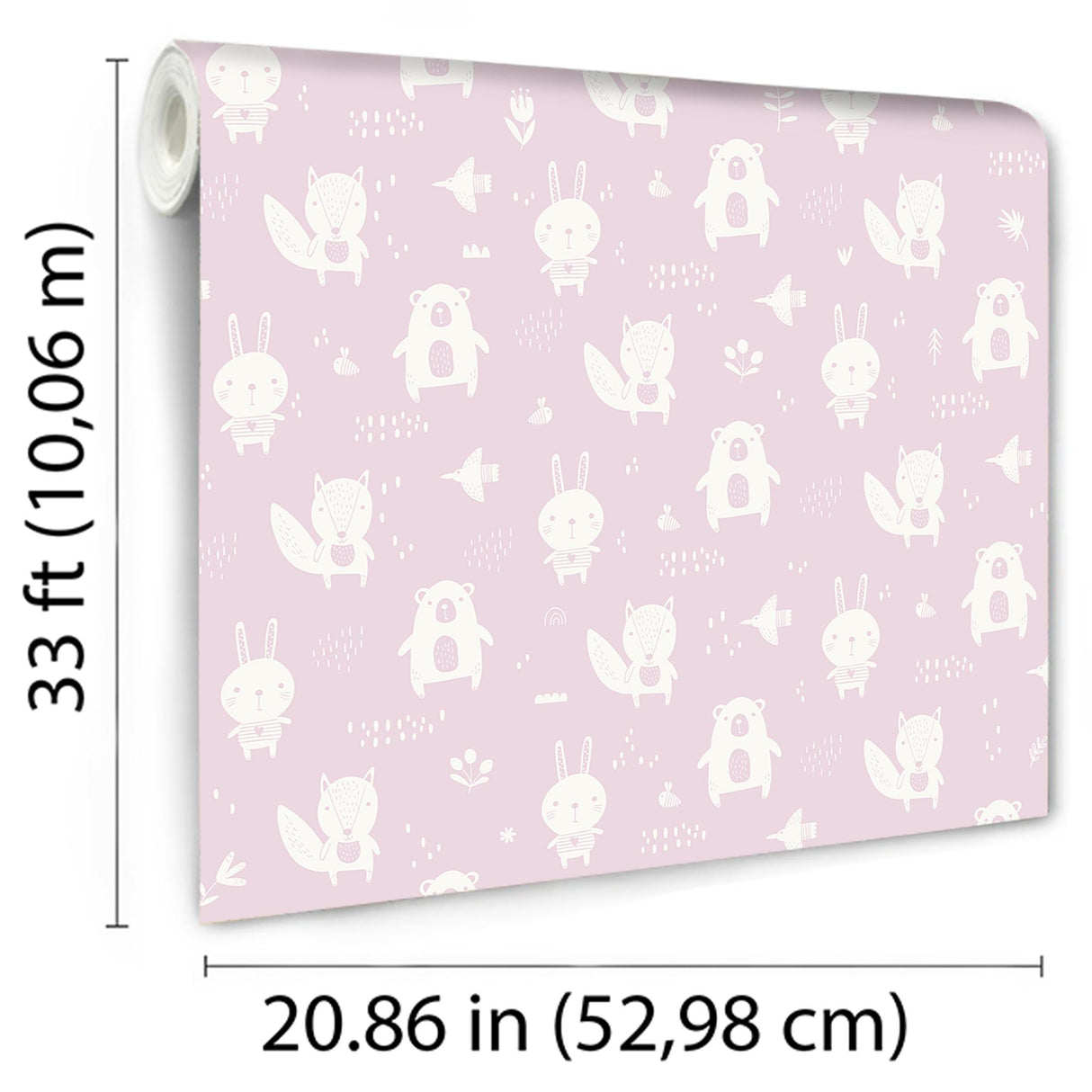 DecoratorsBest Woodland Pals Pink Wallpaper